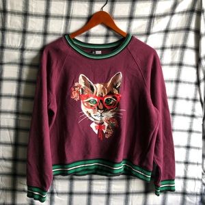 Cat Varsity Crew Neck